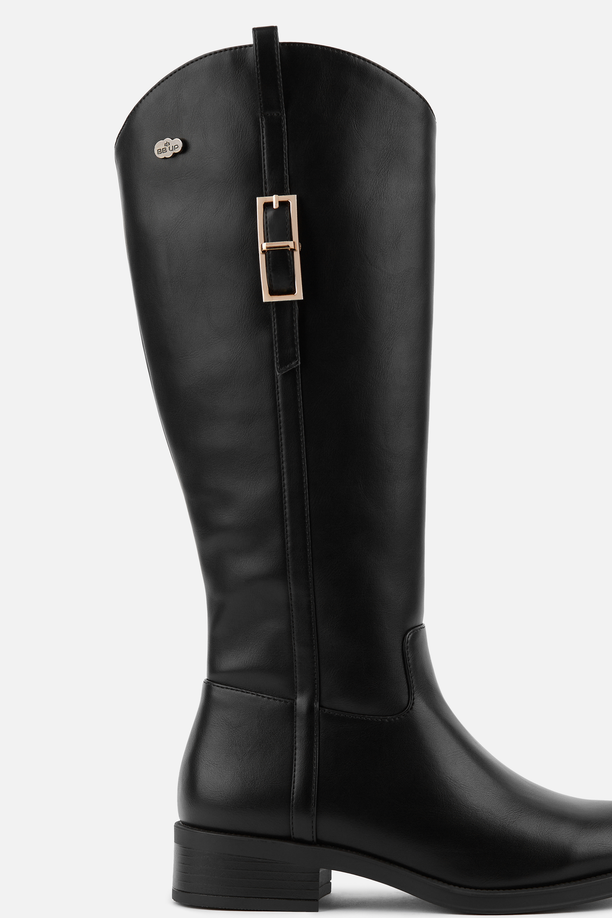 BOTA ALTA NEGRA DE MUJER CON ASPECTO HÍPICA
