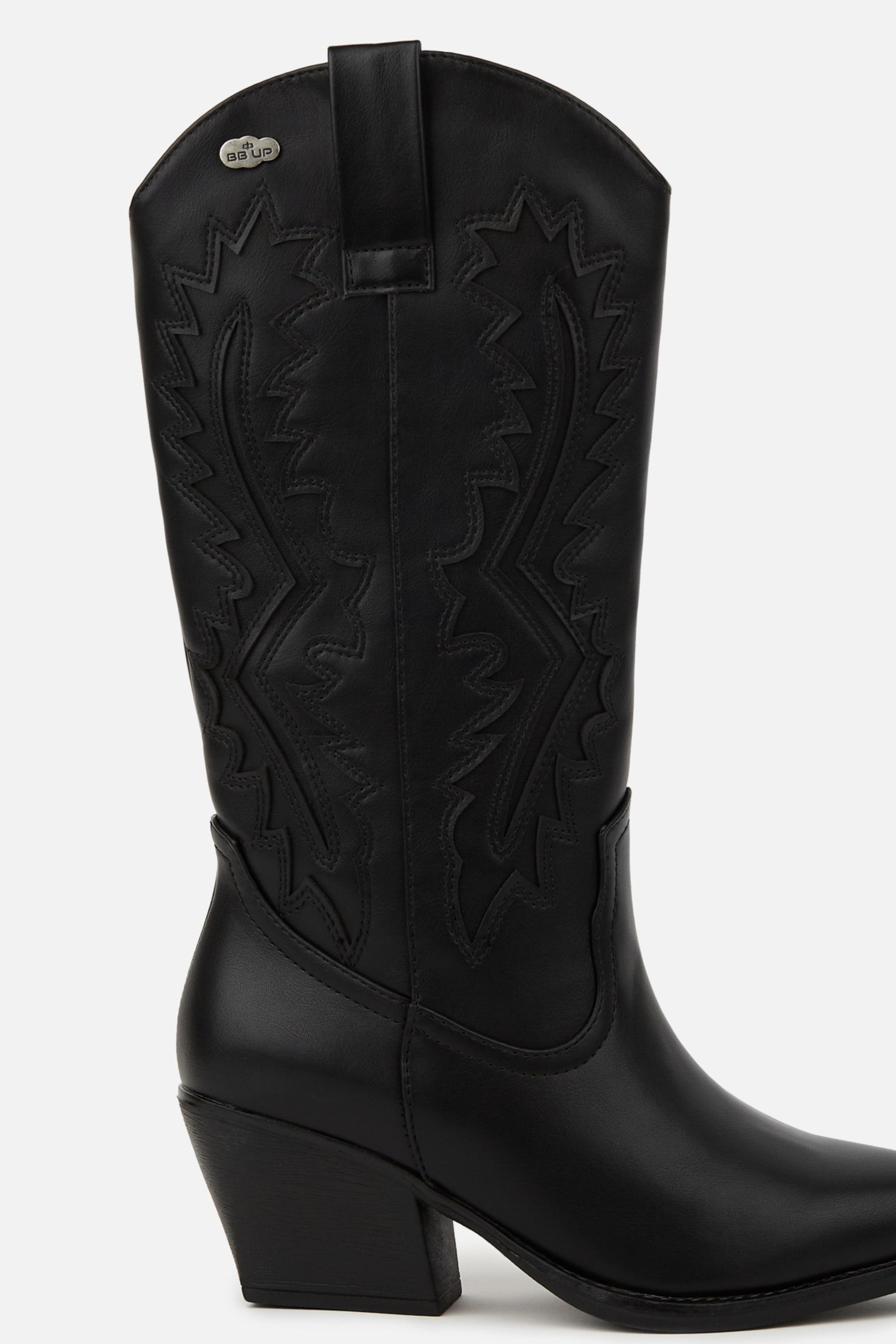 BOTA COWBOY DE MUJER NEGRA CON TACÓN CORTO