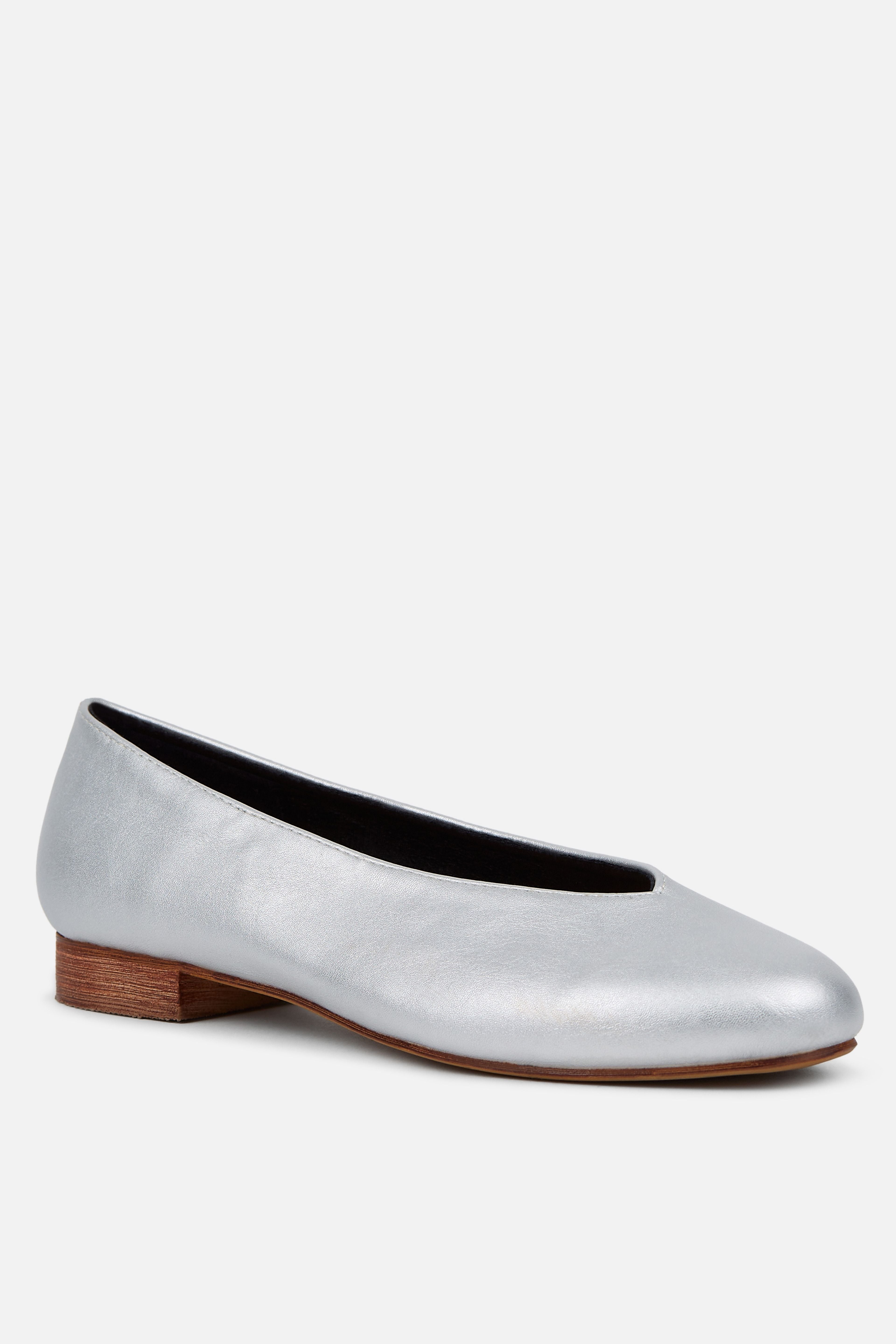 BAILARINA PLANA PLATA BRILLO MUJER AFTERWORK