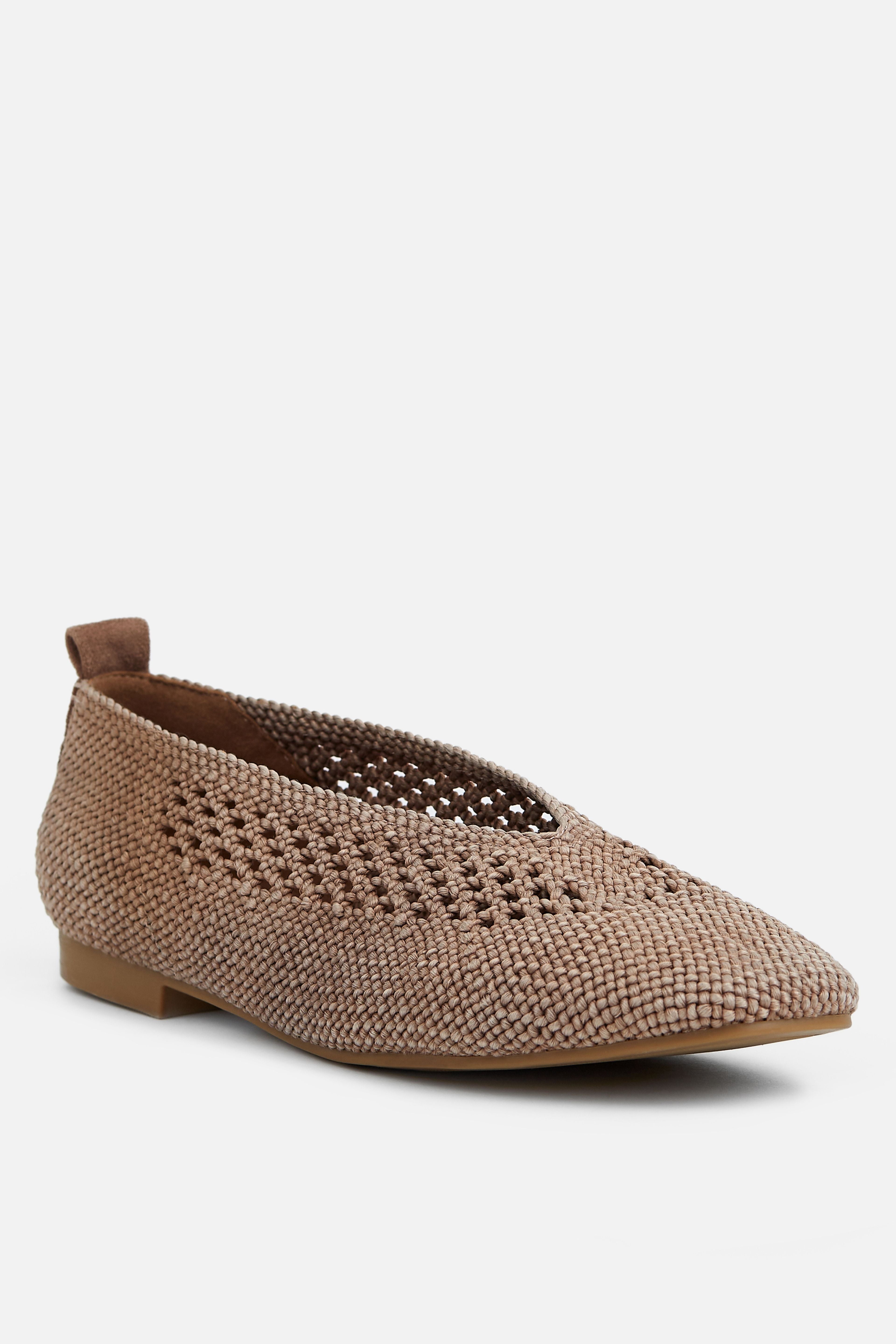 BAILARINA PLANA MARRÓN TRENZADA MUJER BOHO CHIC