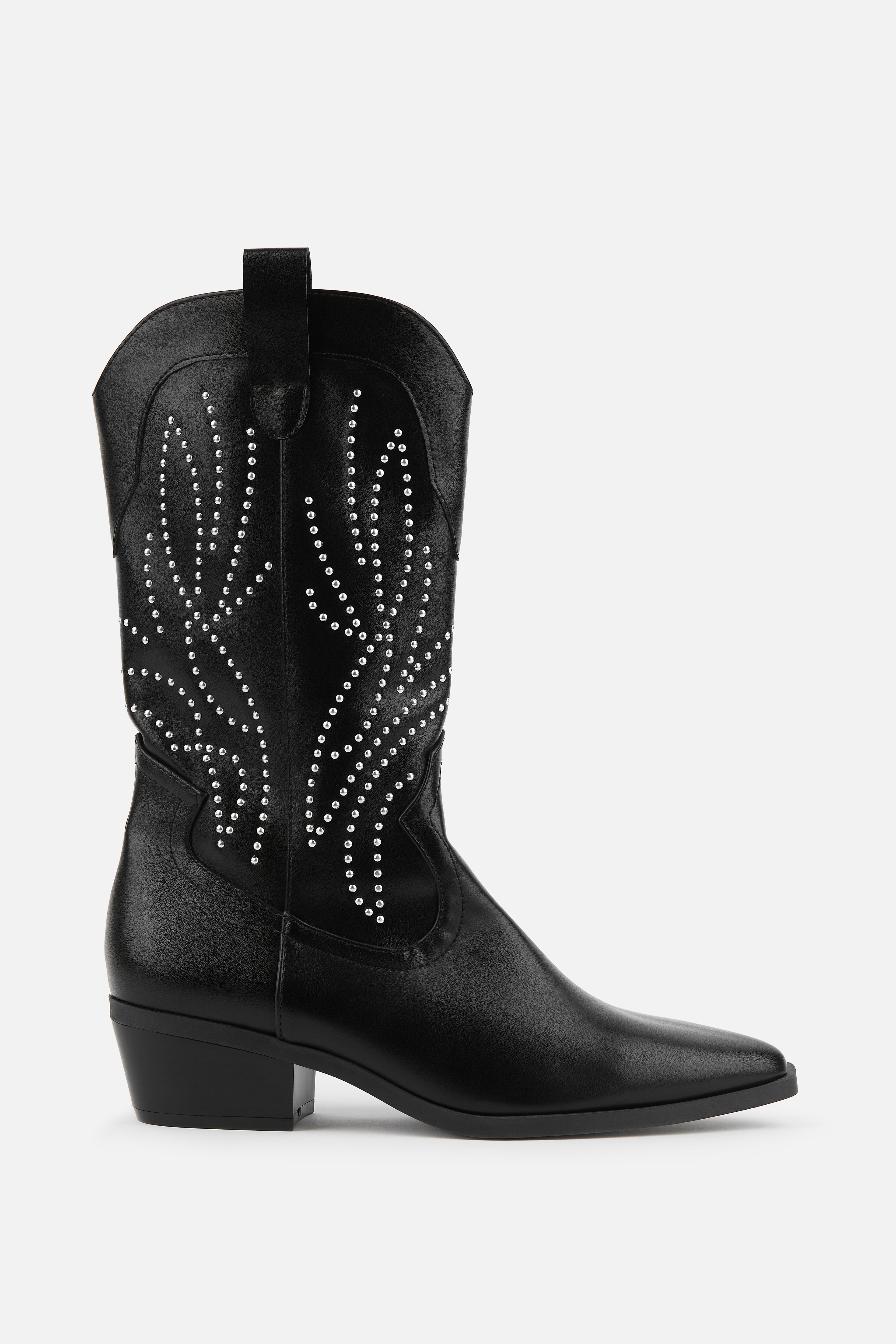BOTA COWBOY DE MUJER NEGRA CON TACÓN CORTO