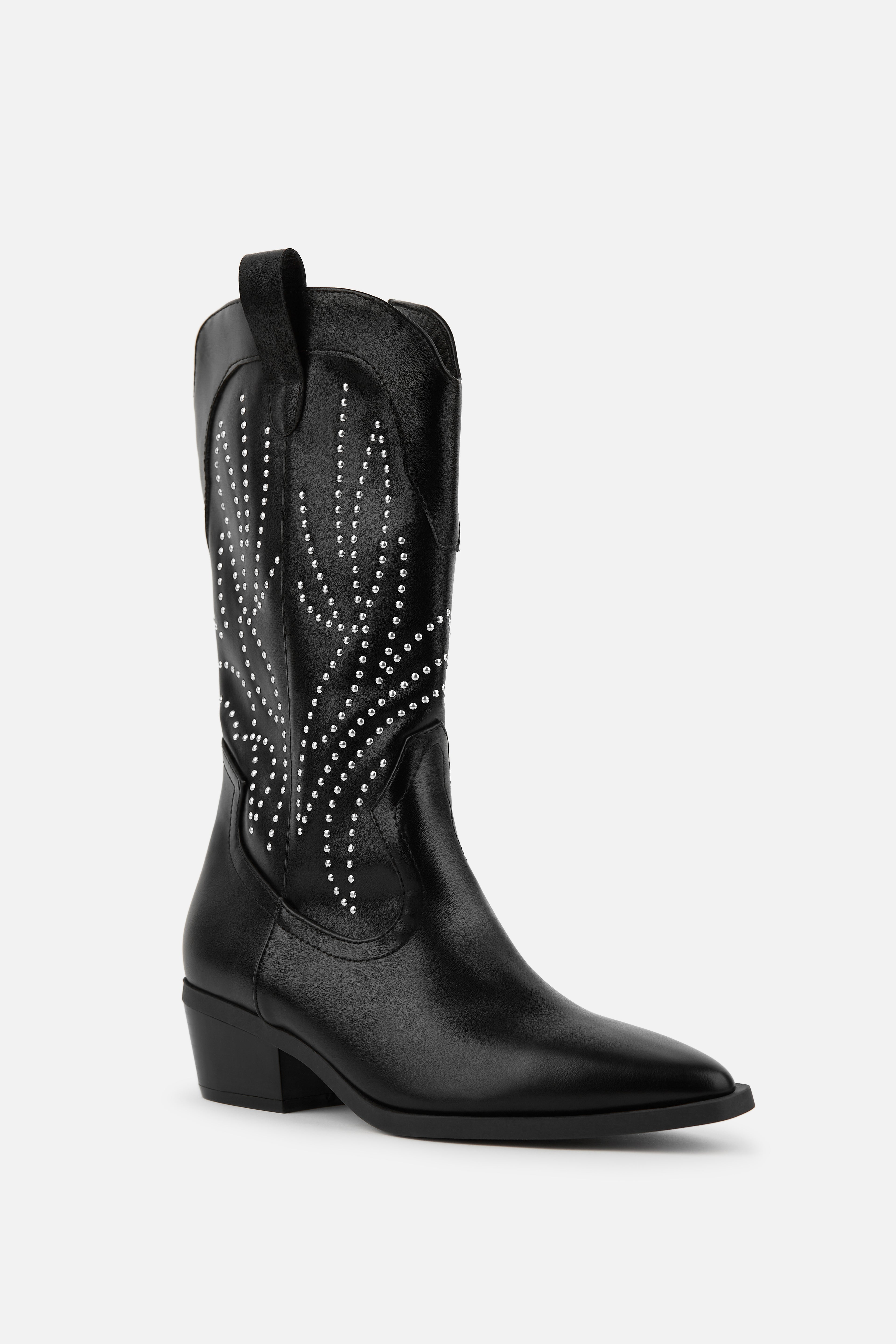 BOTA COWBOY DE MUJER NEGRA CON TACÓN CORTO