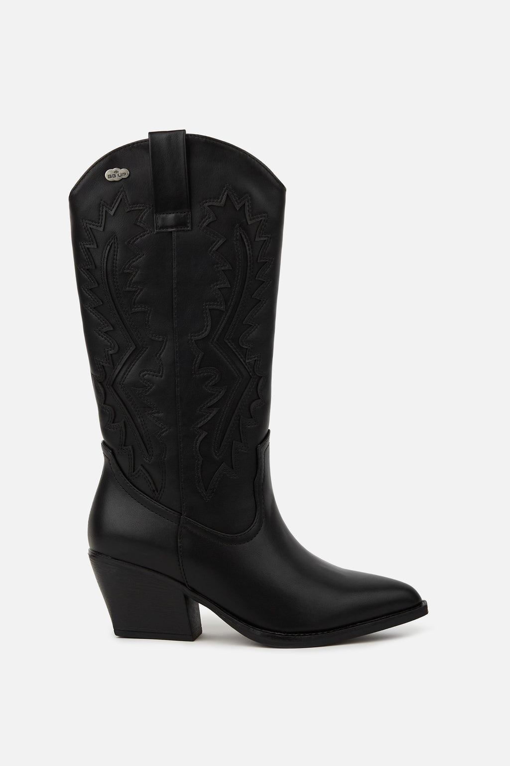 BOTA COWBOY DE MUJER NEGRA CON TACÓN CORTO