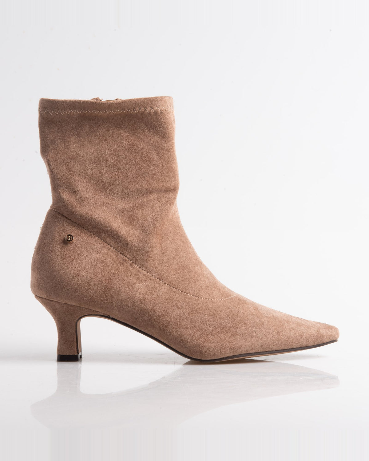 Botín calcetín topo de mujer con tacón kitten – vista lateral