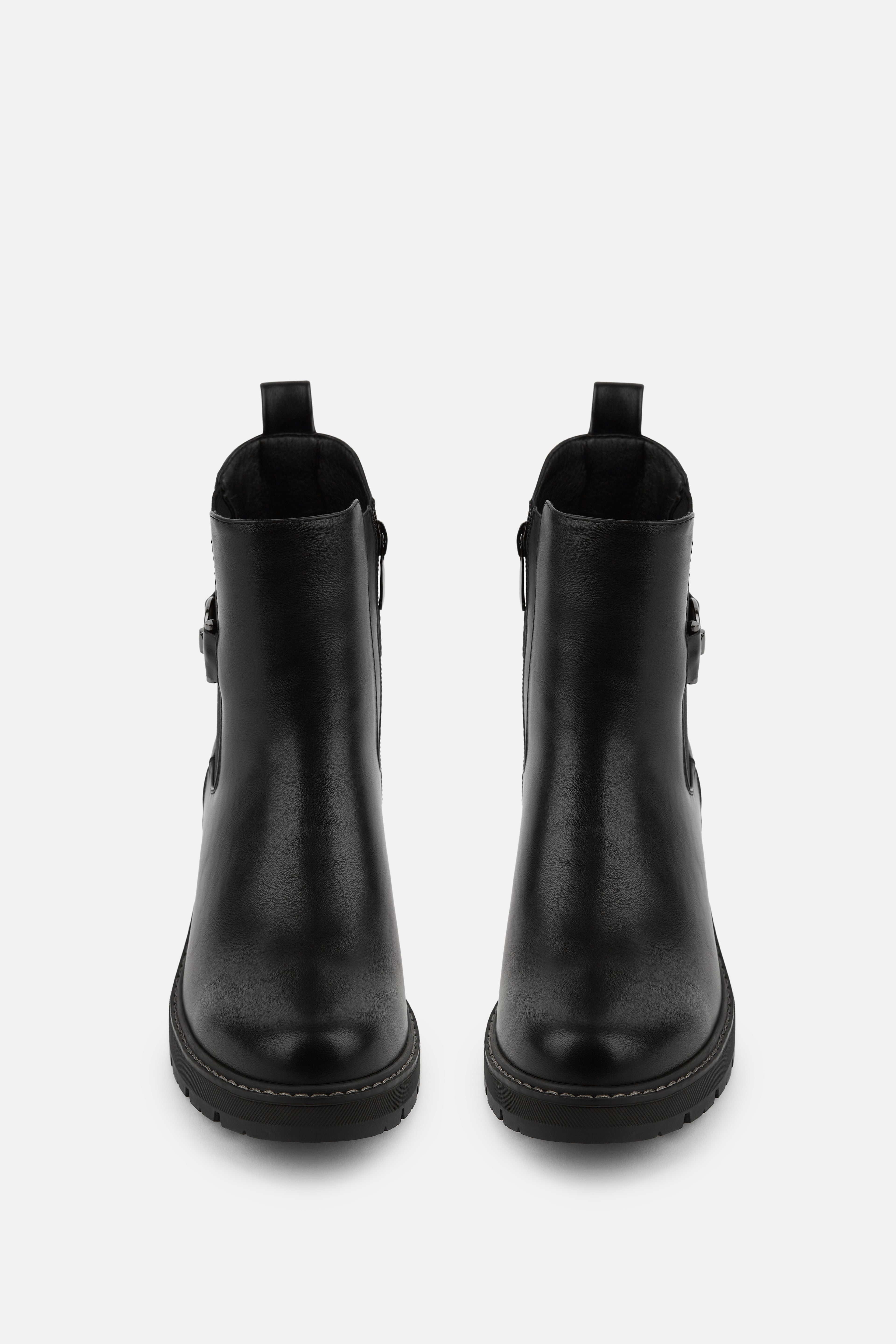 BOTINES DE MUJER CON TACÓN Y HEBILLA