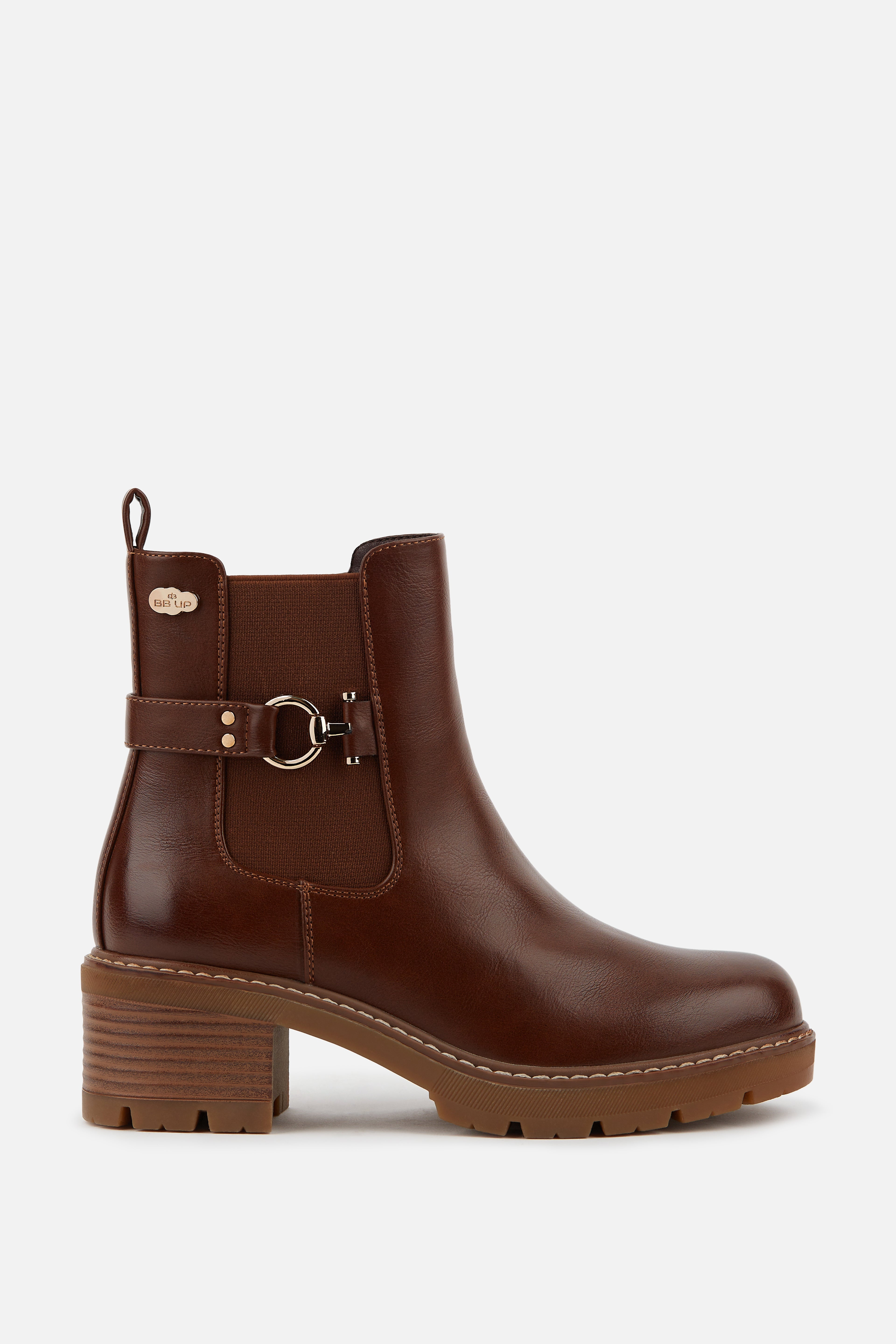 BOTINE CLÁSICO DE MUJER CON TACÓN Y HEBILLA
