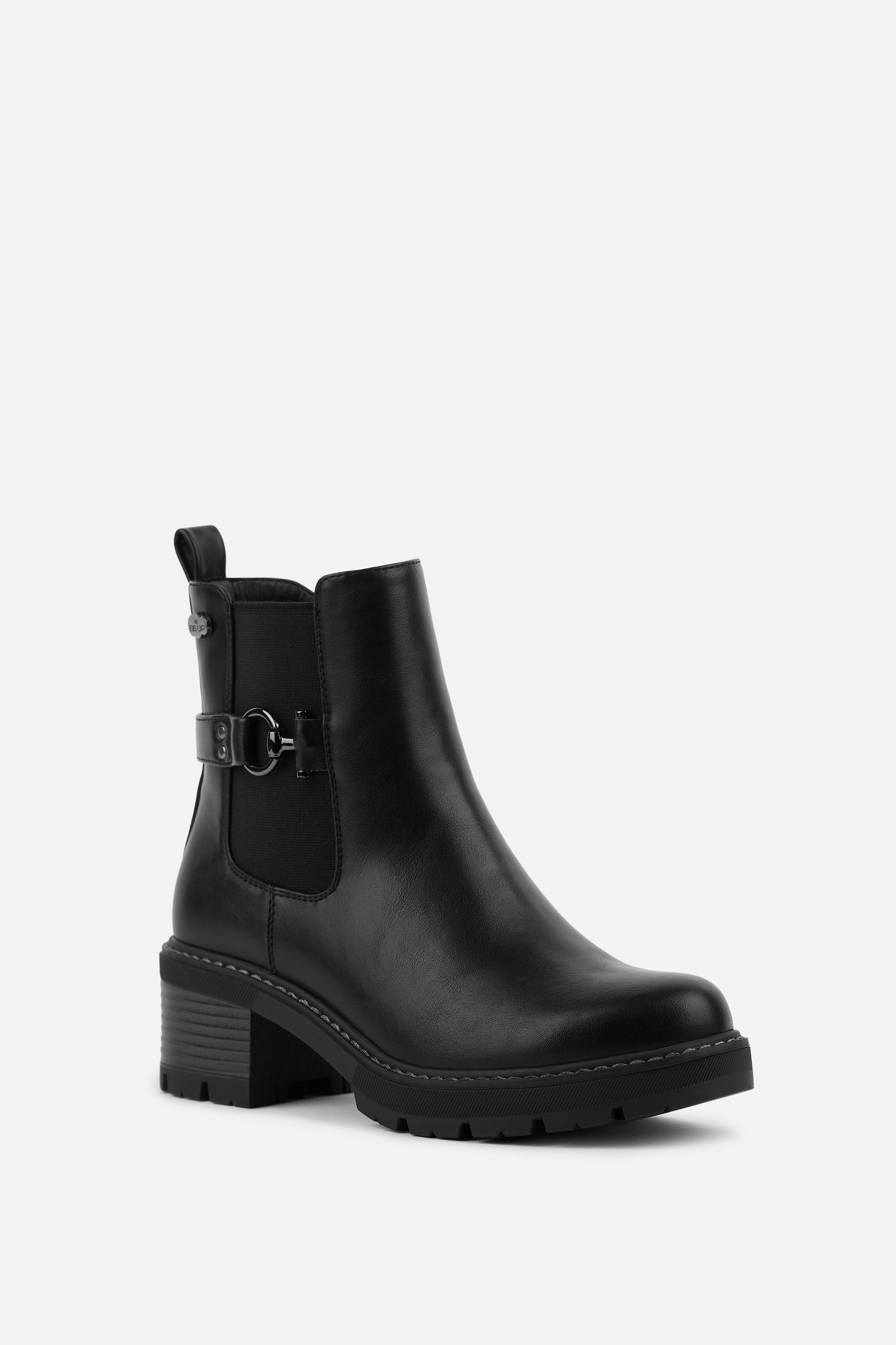 BOTINES DE MUJER CON TACÓN Y HEBILLA