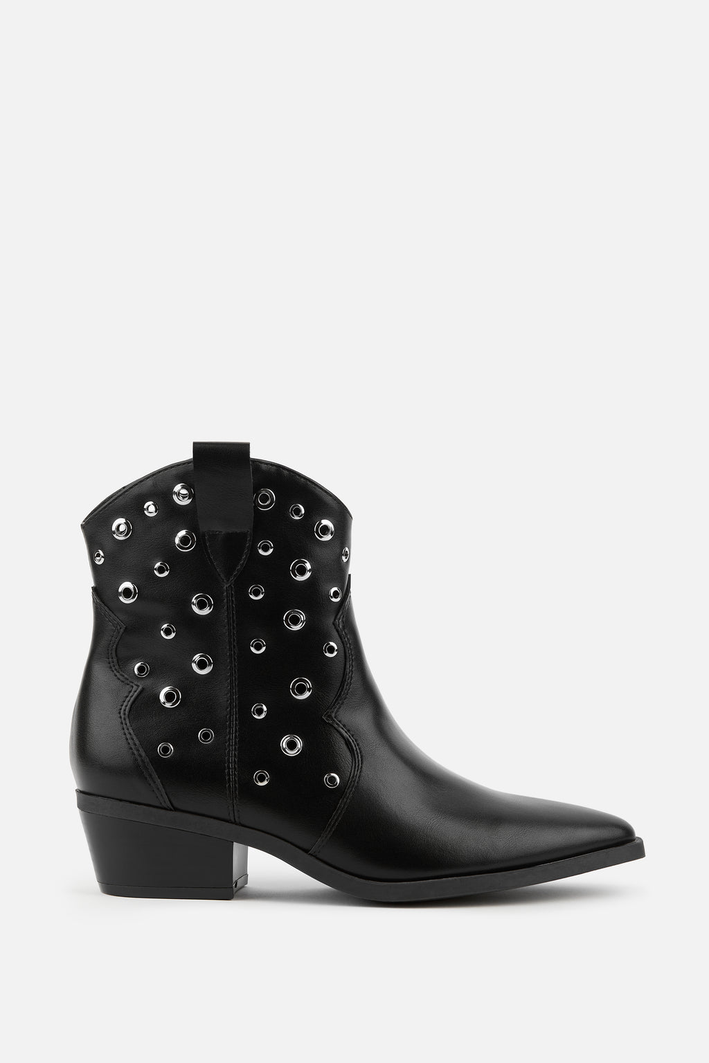 BOTINES COWBOY NEGRO DE MUJER CON TACÓN CORTO