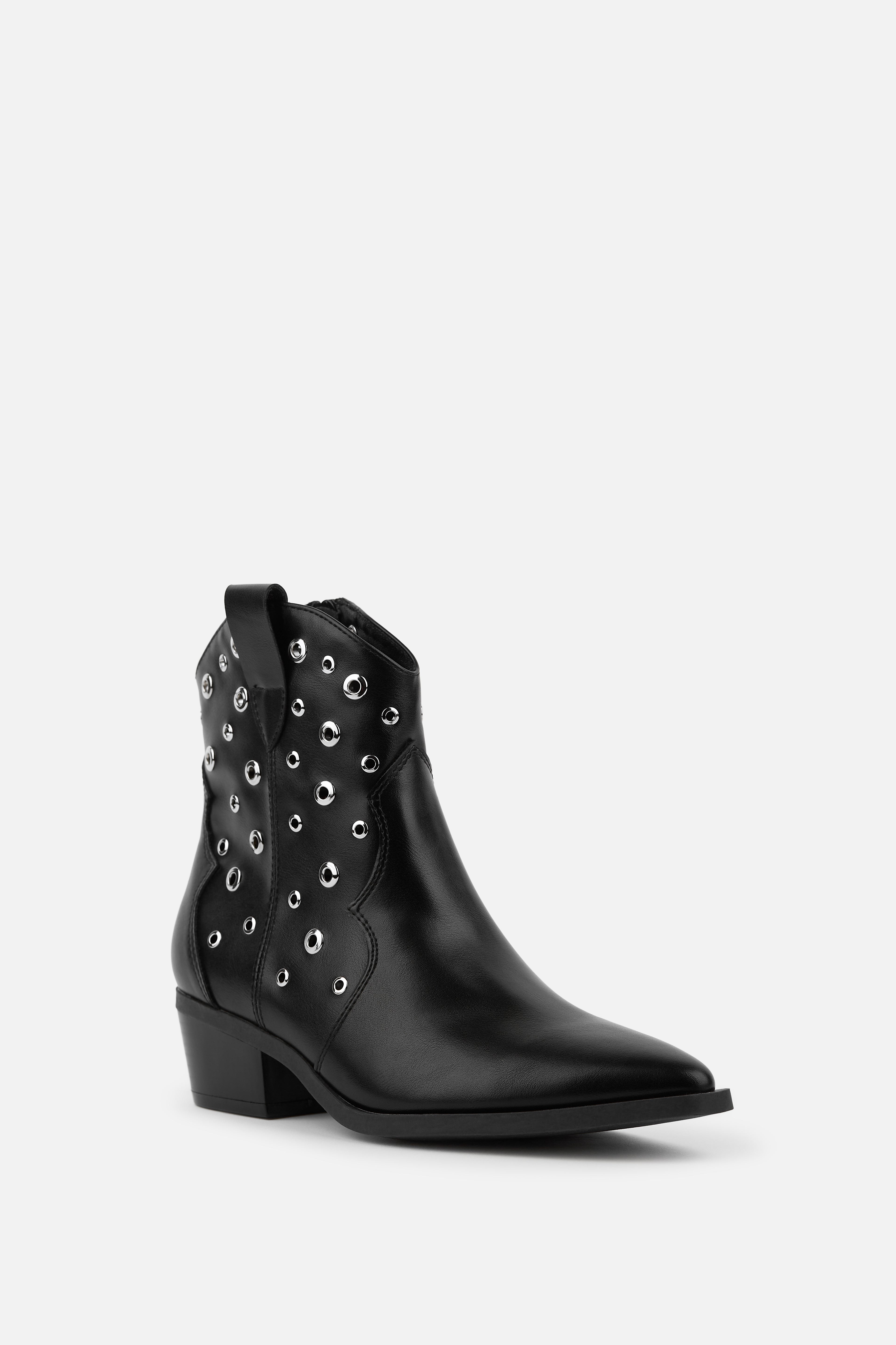 BOTINES COWBOY NEGRO DE MUJER CON TACÓN CORTO