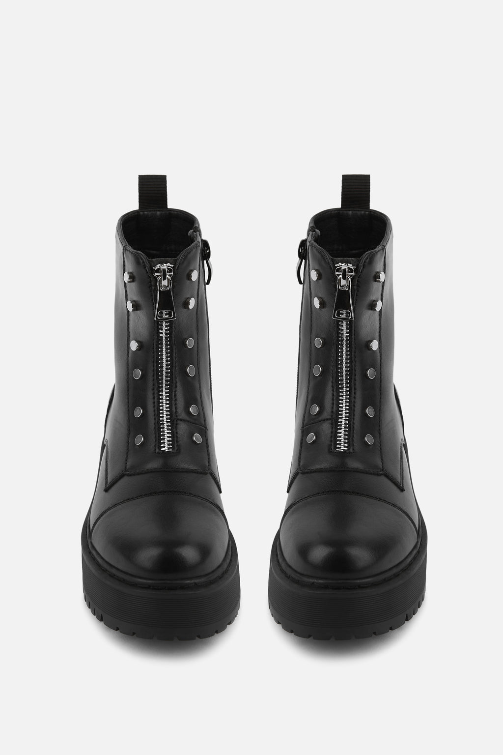 BOTA MILITAR DE MUJER CON CREMALLERA CENTRAL Y TACHAS