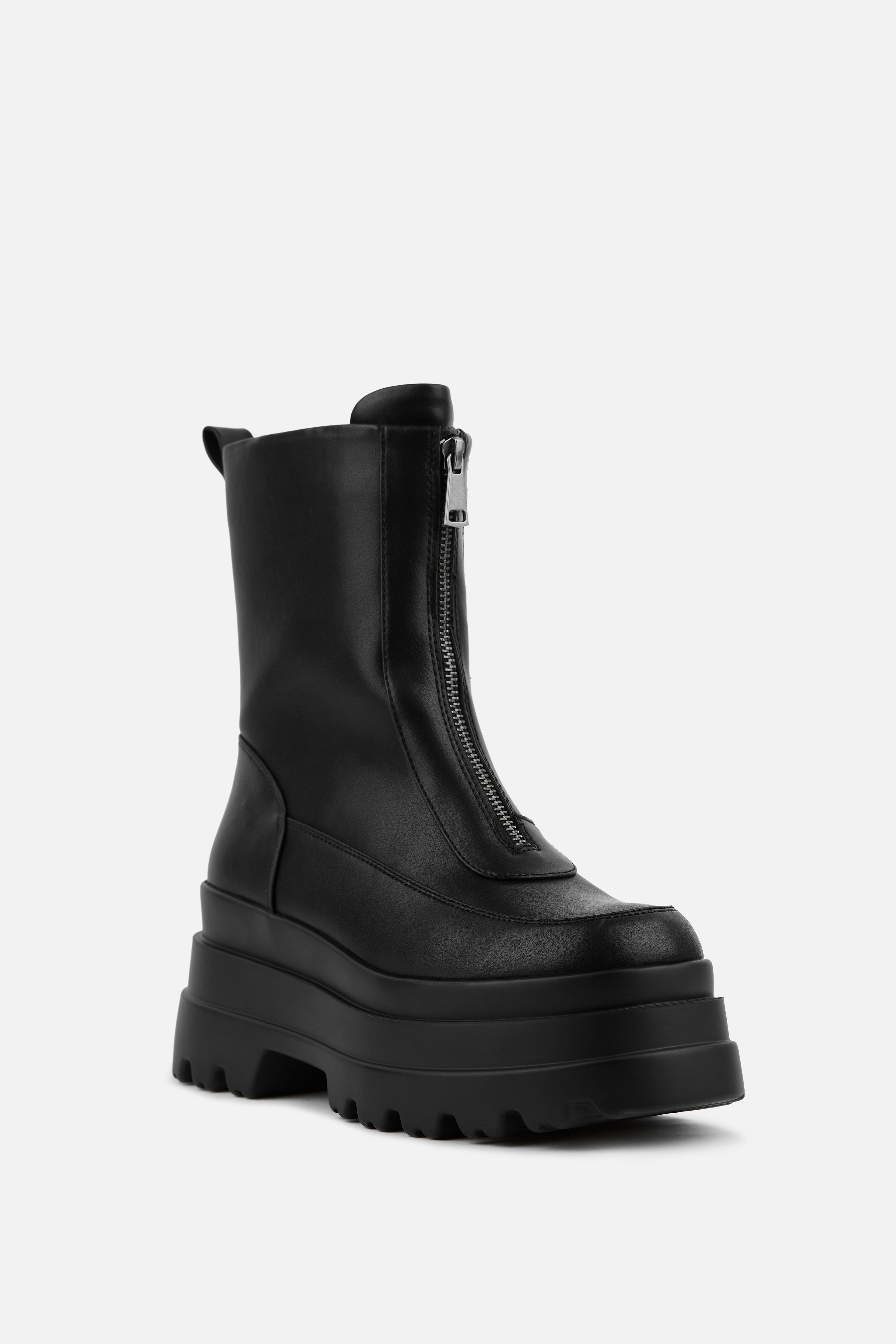 BOTA NEGRA DE MUJER  CON PLATAFORMA XL Y CREMALLERA CENTRAL