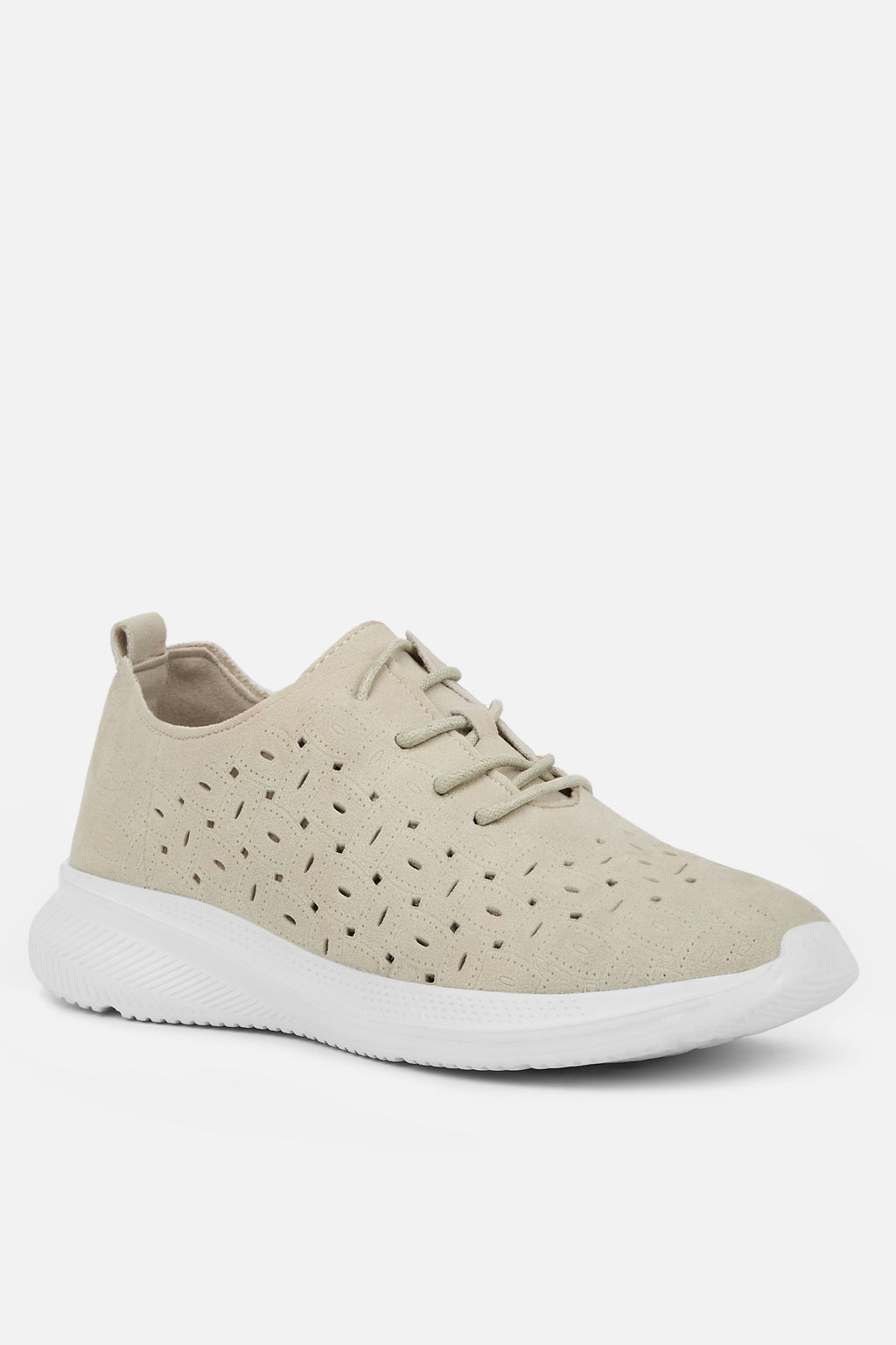 DEPORTIVA TROQUELADA BEIGE MUJER MINIMAL CHIC