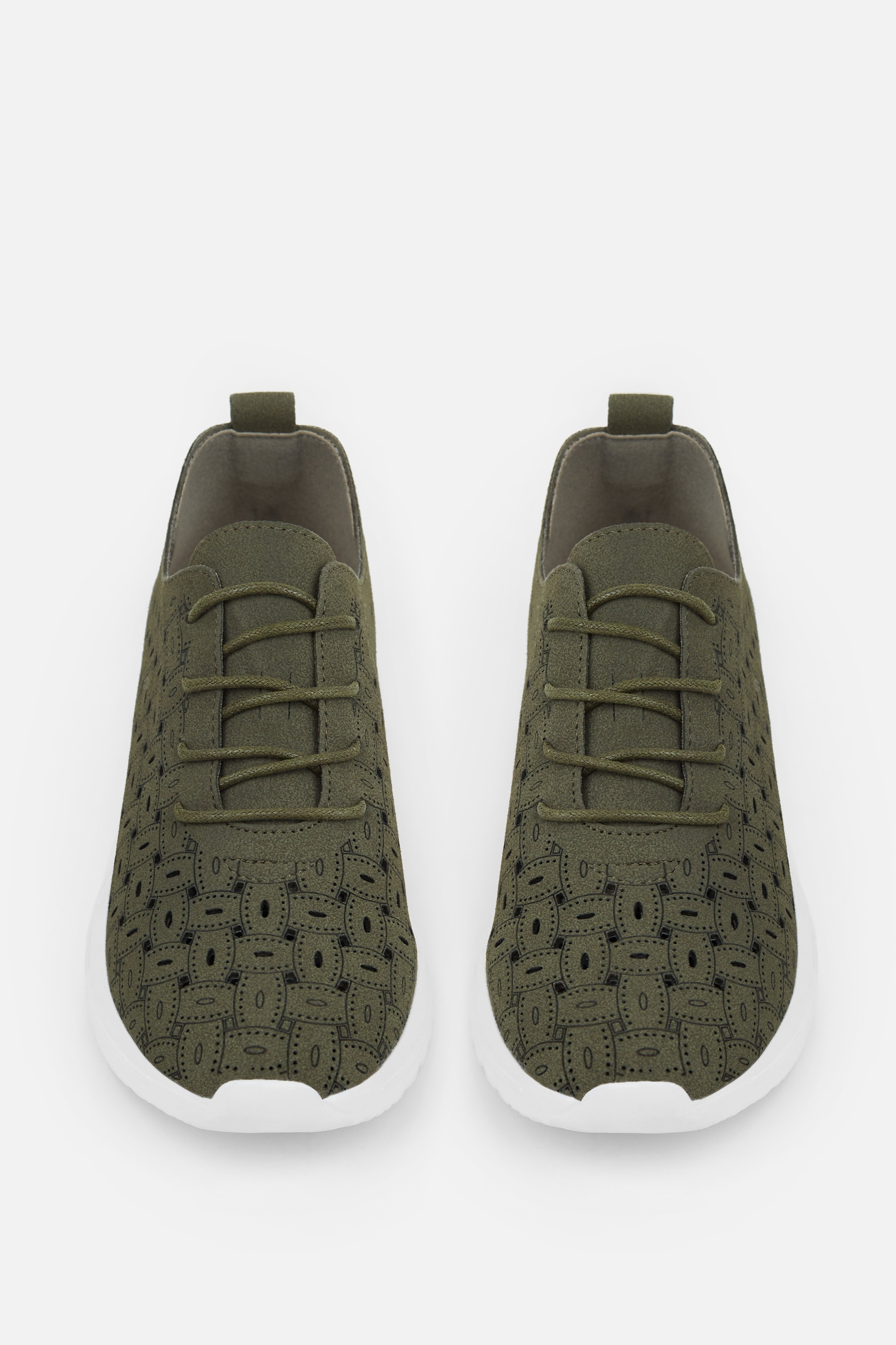 DEPORTIVA TROQUELADA VERDE OLIVA MUJER URBAN STYLE