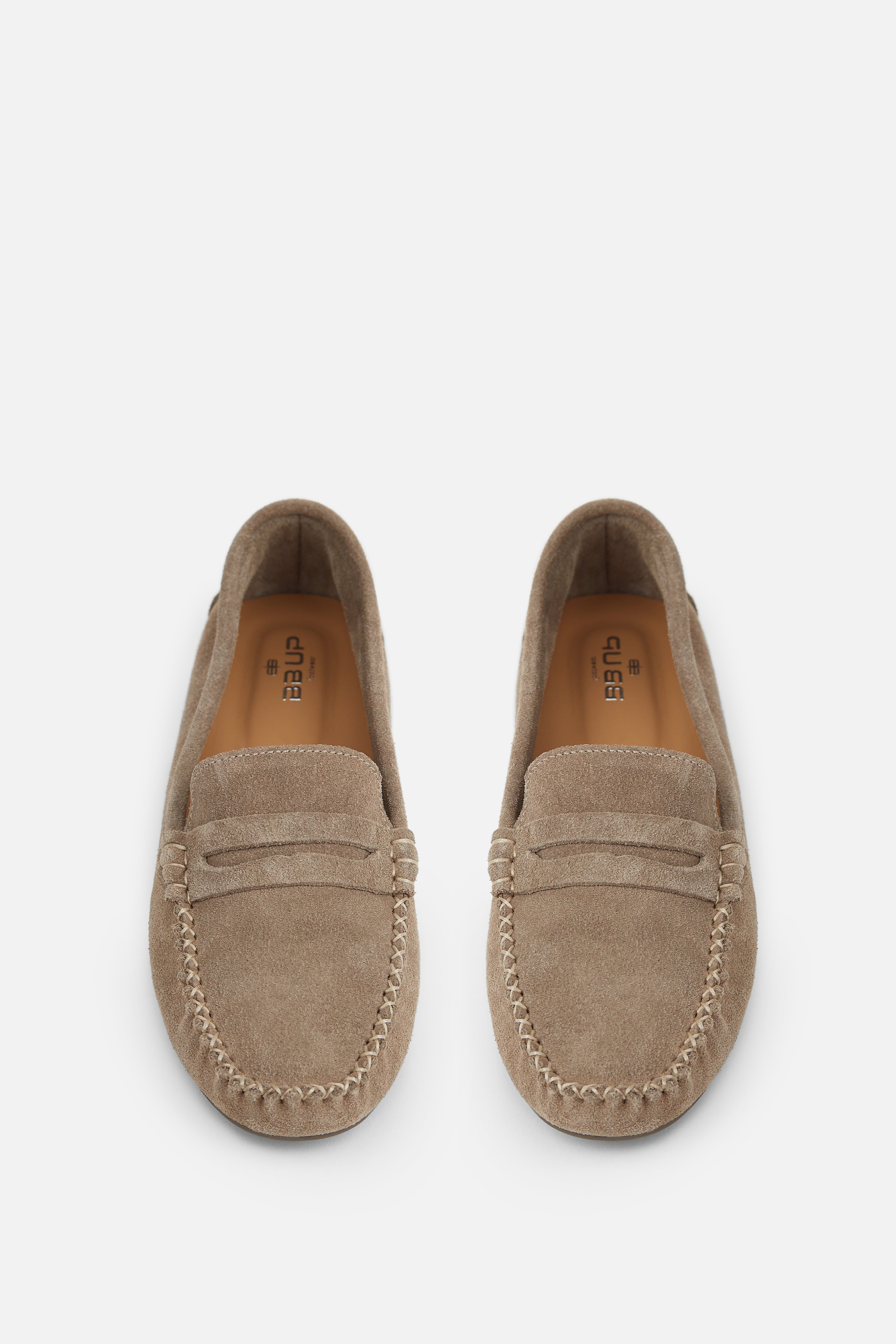 MOCASÍN PIEL PESPUNTE TOPO MUJER MINIMAL CHIC