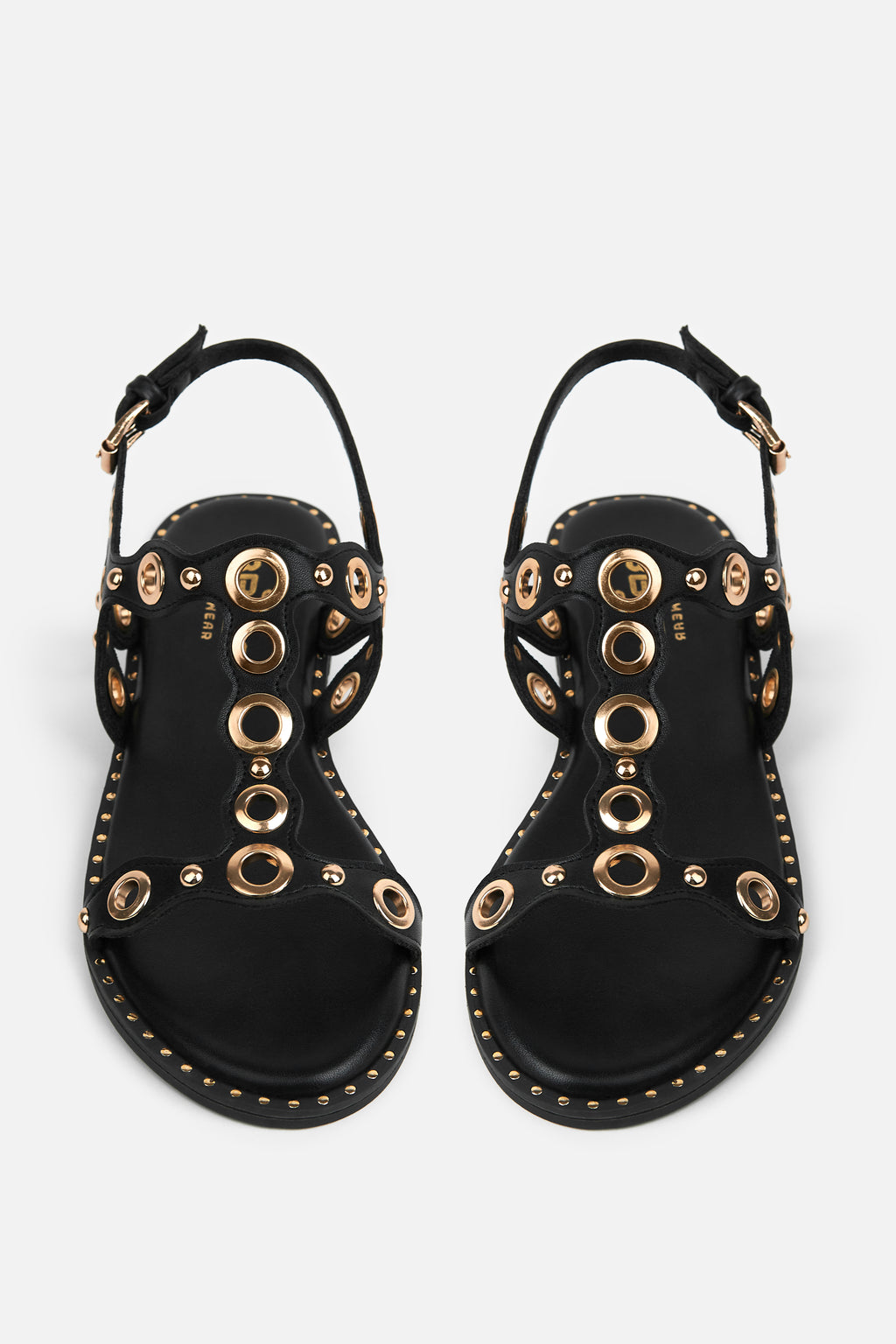 SANDALIA TIRAS  NEGRA TACHUELAS MUJER URBAN STYLE