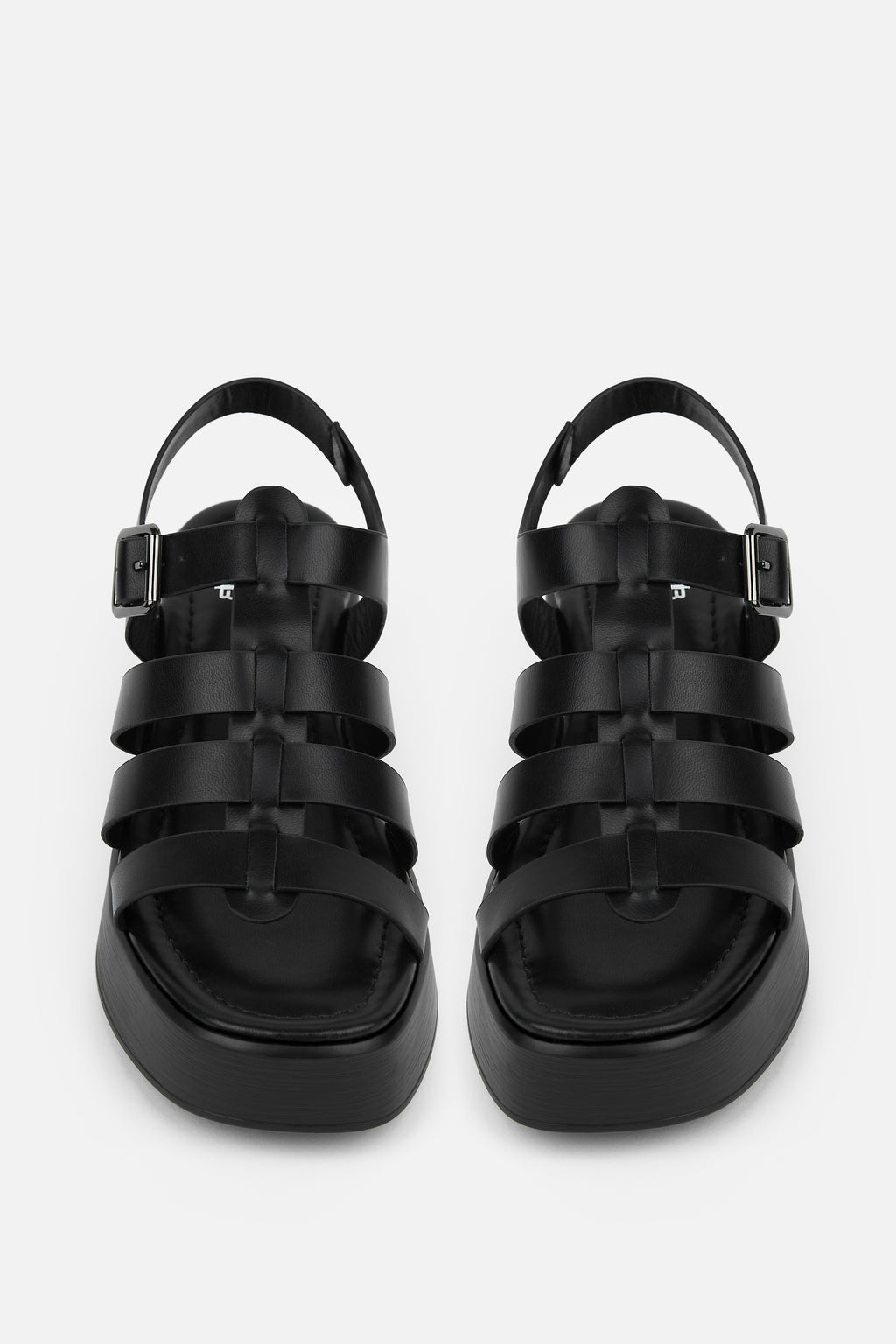 SANDALIA PLATAFORMA POLIPIEL NEGRA HEBILLA AJUSTABLE MUJER URBAN STYLE