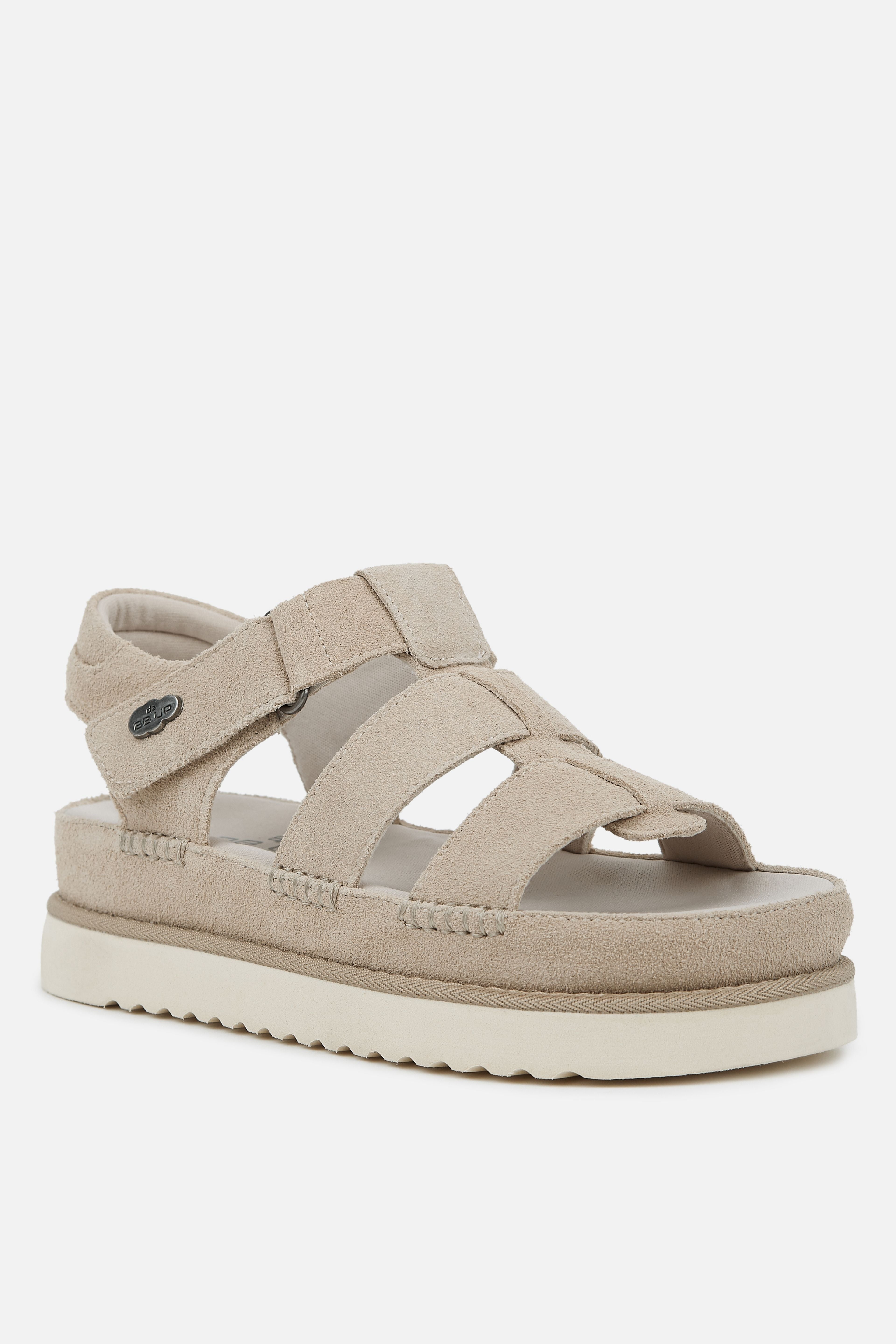 SANDALIA  PIEL  ARENA VELCRO MUJER MINIMAL CHIC