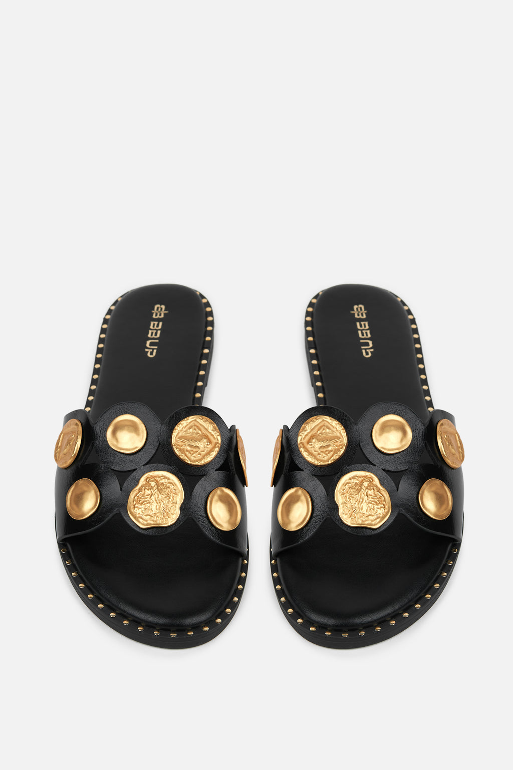 SANDALIA PLANA NEGRA ABALORIOS MUJER MINIMAL CHIC