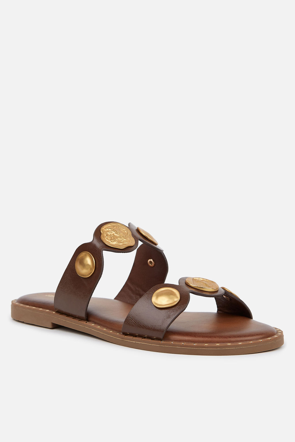 SANDALIA TIRAS CAMEL ABALORIOS MUJER BOHO CHIC