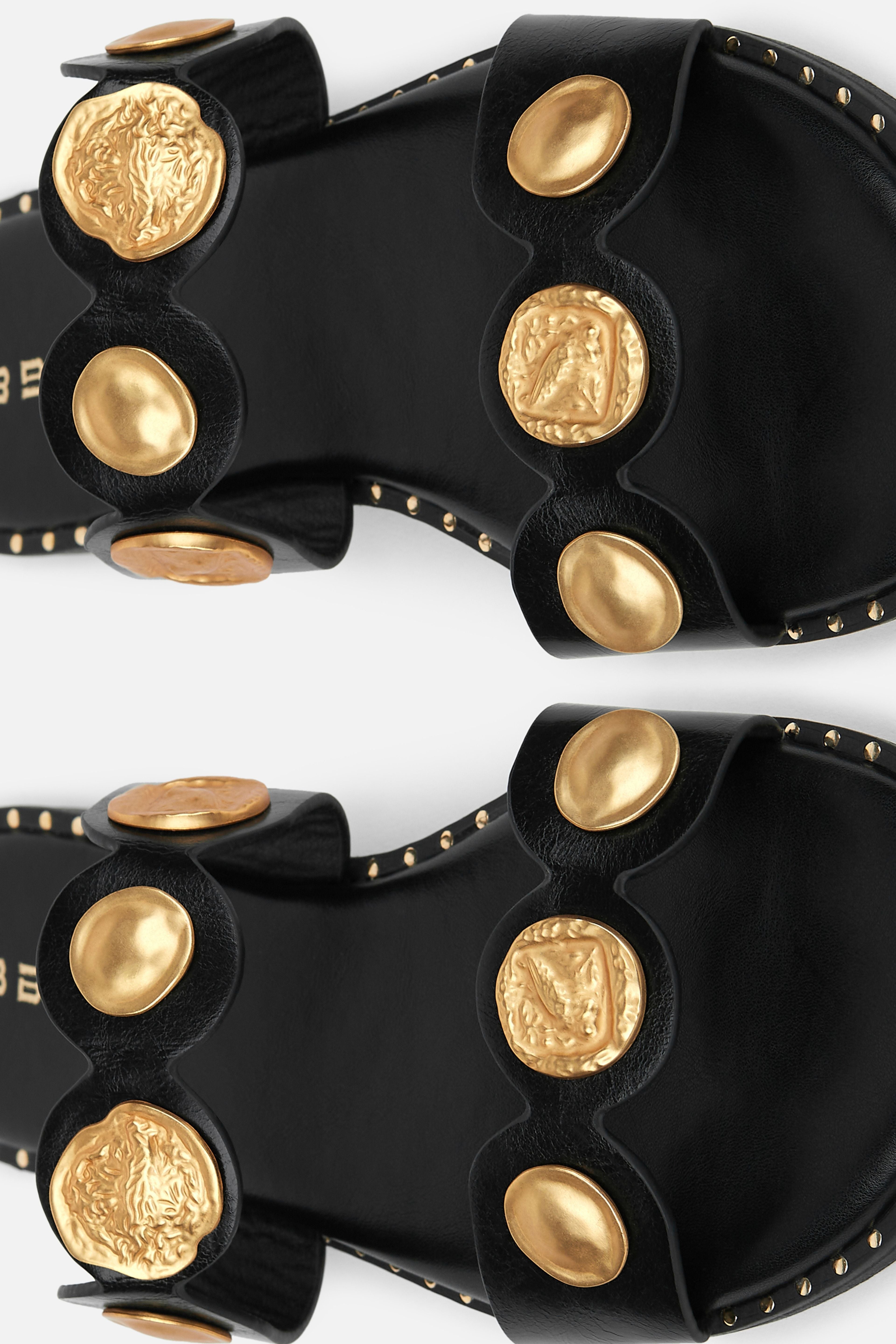 SANDALIA TIRAS NEGRA ABALORIOS MUJER BOHO CHIC