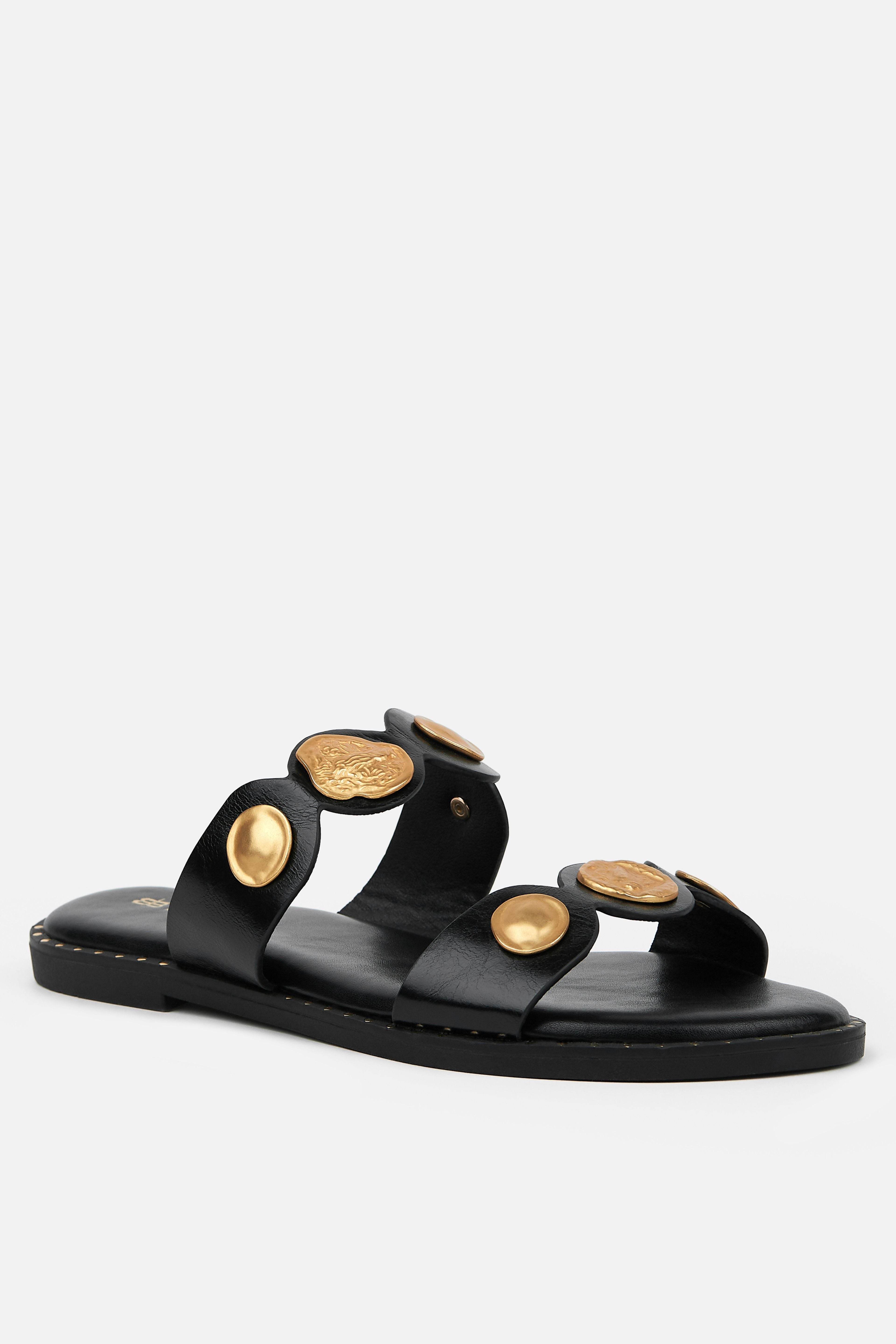 SANDALIA TIRAS NEGRA ABALORIOS MUJER BOHO CHIC