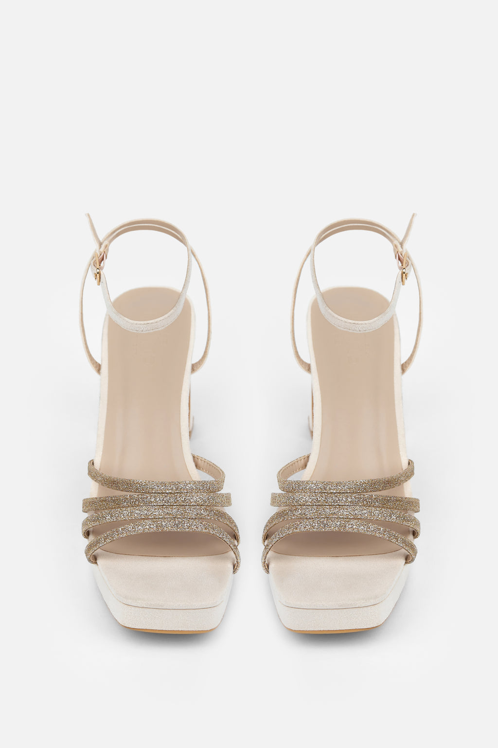 TACÓN PLATAFORMA CHAMPAGNE BRILLO MUJER GALA