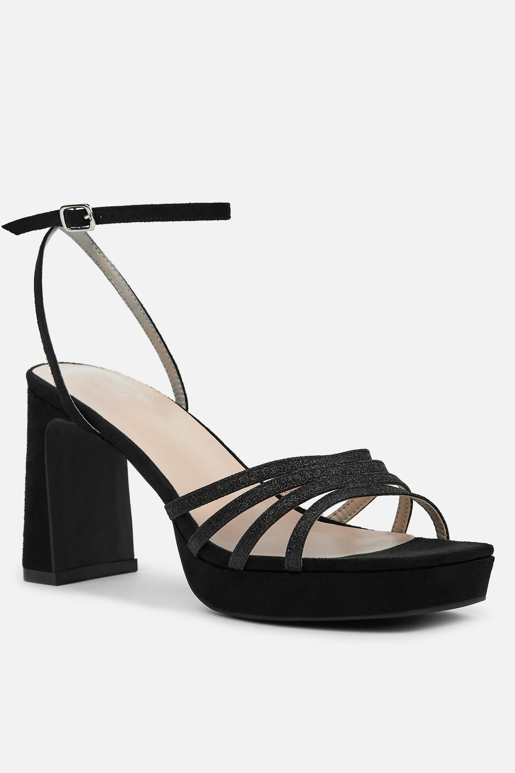 TACÓN PLATAFORMA POLIPIEL NEGRA MUJER GALA