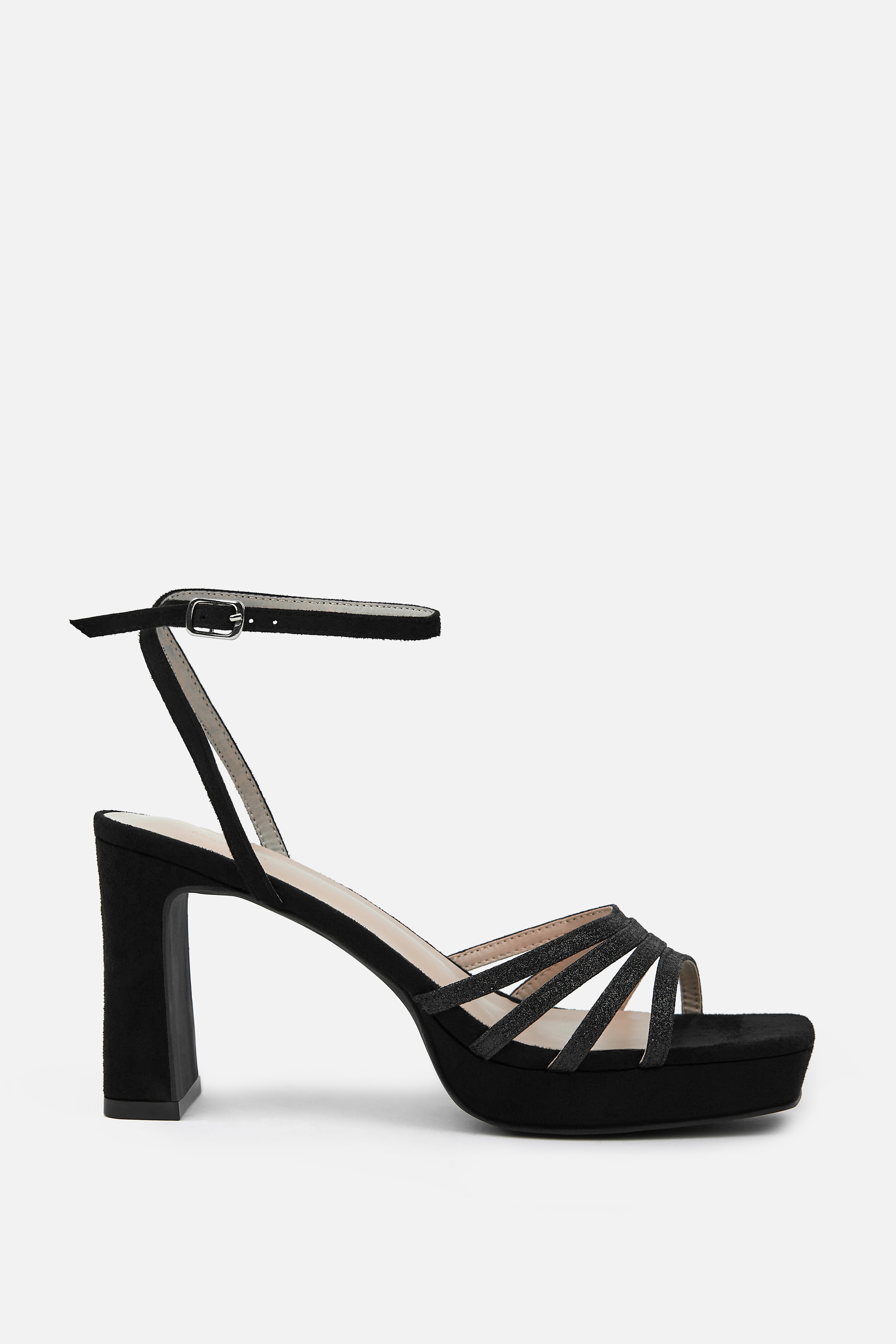 TACÓN PLATAFORMA POLIPIEL NEGRA MUJER GALA