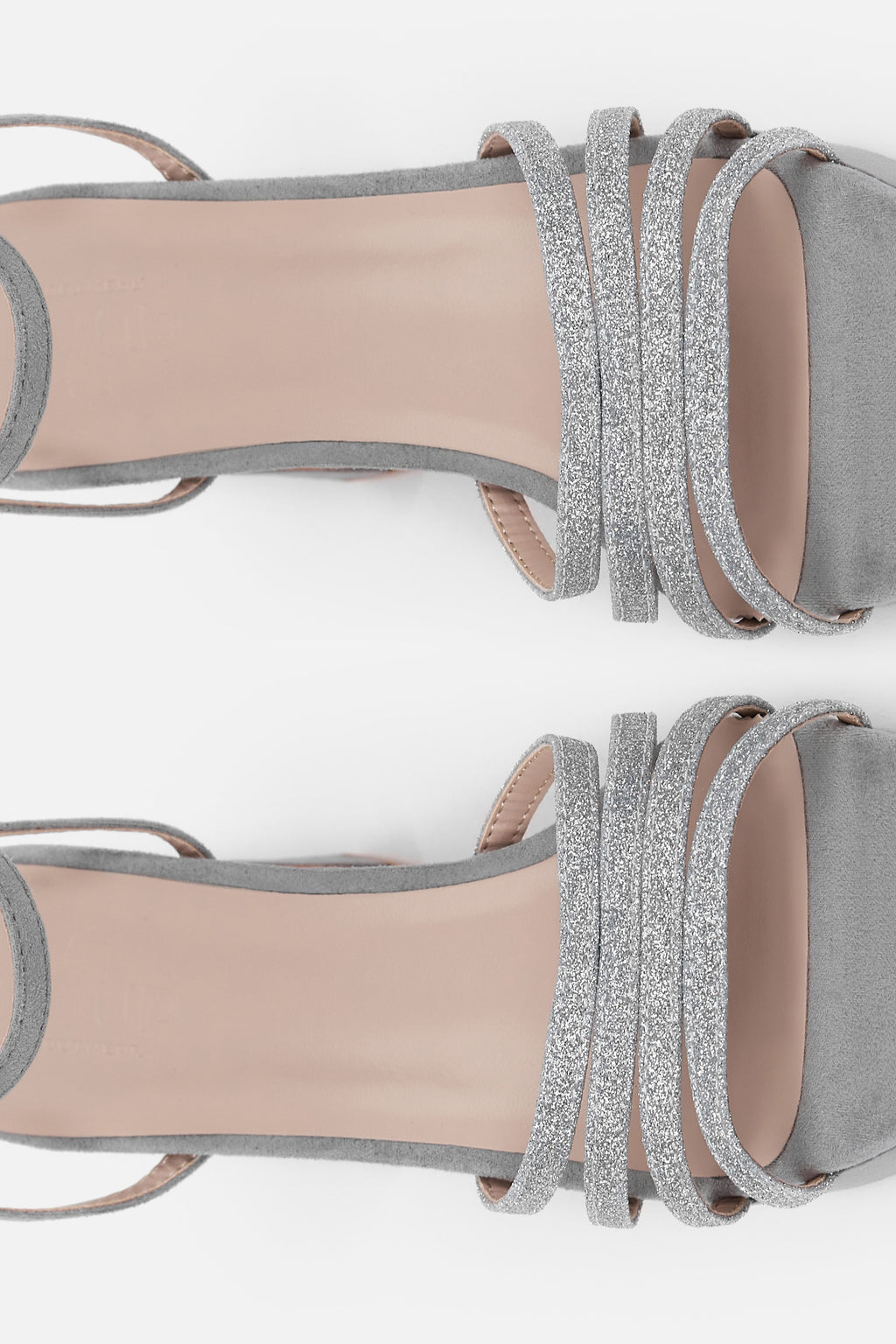 TACÓN PLATAFORMA PLATA BRILLO MUJER NOCHE