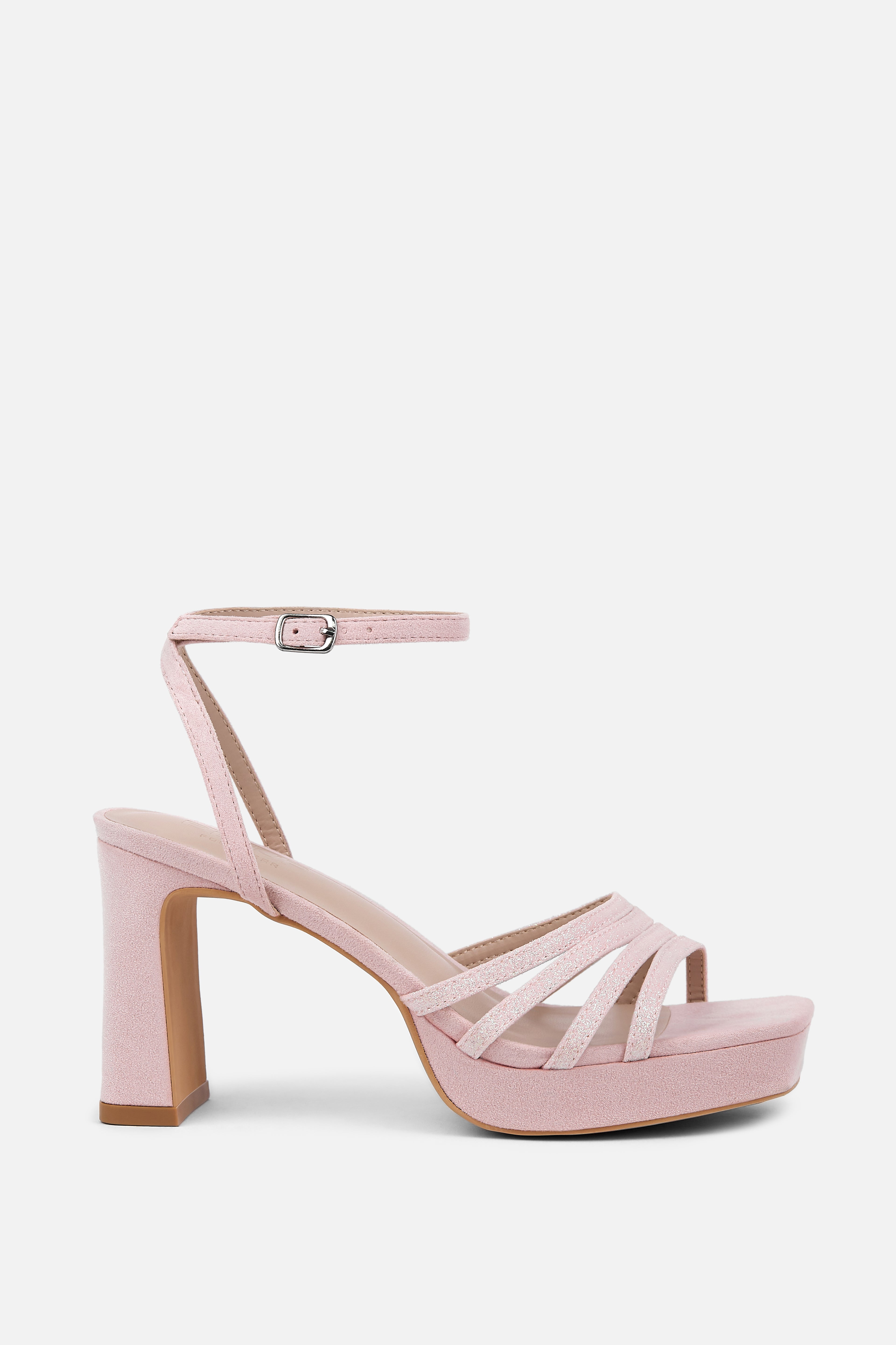 TACÓN PLATAFORMA ROSA BRILLO MUJER EVENTO